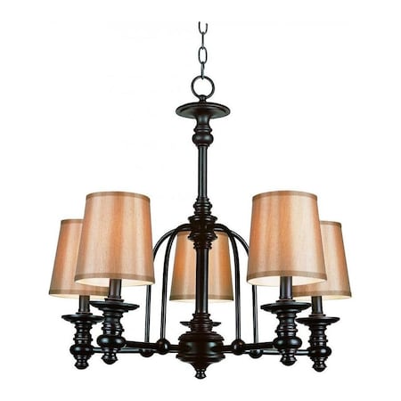 Trans Globe Five Light Rubbed Oil Bronze Up Chandelier 9625